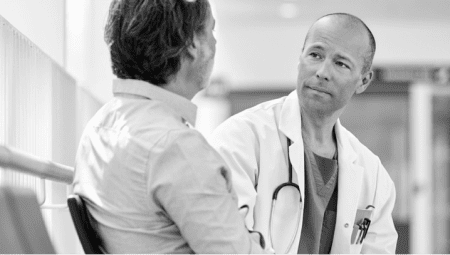 Health care professional and patient