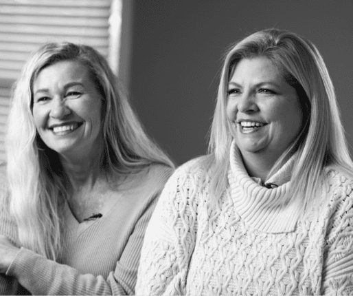 Amy, patient with Pseudobulbar Affect (PBA) and her friend and caregiver Amy